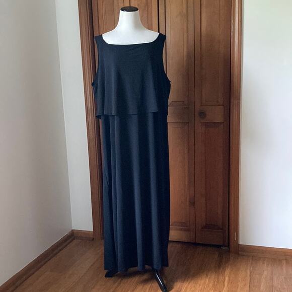 Woman Within Black Stretch Pullover Maxi Dress, Size 1X - Picture 1 of 8